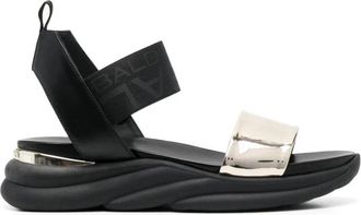 Baldinini Platte Sandalen - Dames - Sandalen - Grijs - 37 EU - Leer - Schoenen