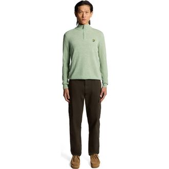 Lyle & Scott Lambswool Blend Quarter Zip Sweater in Cold Mint Marl at Nordstrom, Size Xx-Large