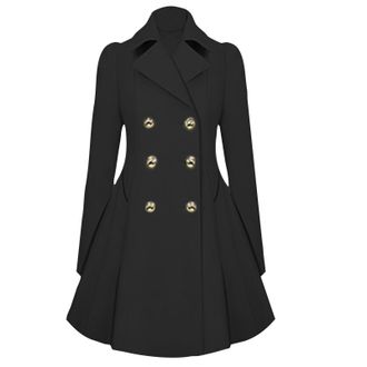 Generic Womens Classic Trench Coat Double Breasted Notch Lapel A-Line Outerwear With Functional Pockets Winter Jackets Plus Size Waterproof Coats For Women Pu