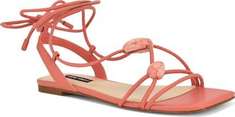 Nine West Niraa Ankle Wrap Sandal in Orange Coral at Nordstrom, Size 7.5