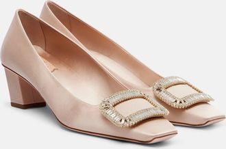 Roger Vivier Belle Vivier 45 embellished satin pumps