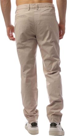HUGO BOSS Mens Kaito1 Solid Patterned Slim Trousers in Medium Beige - Size 30W/32L