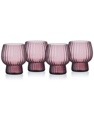 Mikasa Phoebe Optic Double Old Fashioned Glasses, Set Of 4