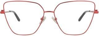 Balenciaga 59mm Cat Eye Optical Glasses in Red Red Transparent at Nordstrom Rack