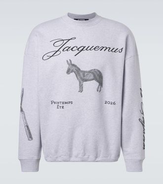 Jacquemus J embroidered cotton fleece sweatshirt