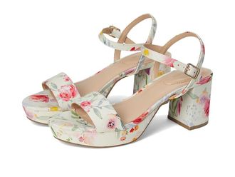 Bandolino Pennie Womens Dress Sandals Ivory Floral : 5.5 M, Faux Leather