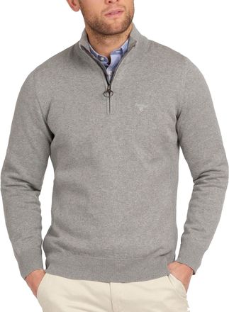 Barbour Mens Cotton Half Zip Sweater Grey Marl (UK, Alpha, XXL, Regular, Regular, Grey)