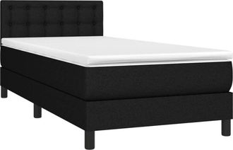 vidaXL Cama Box Spring Con Colch&oacute;n Tela Negro 90x190 Cm Vidaxl