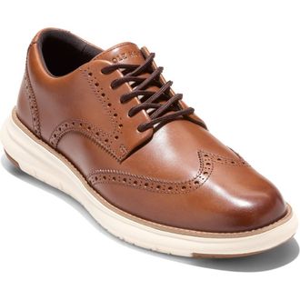 Cole Haan Grand Remix Wingtip Derby Sneaker in British Tan /madeira /ivory at Nordstrom Rack, Size 10.5