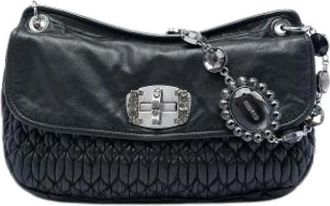 Miu Miu Pre-owned Crossbody Bag - Dames - Vintage Schoudertas - Zwart - ONE Size - Leer - Vintage
