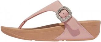 FitFlop Dames Lulu Crystal Leren Gespsandalen (Beige)