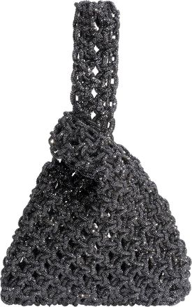 Hibourama Bags Niky Rainbow Hematite Handwoven Knot Closure Triangular Bag