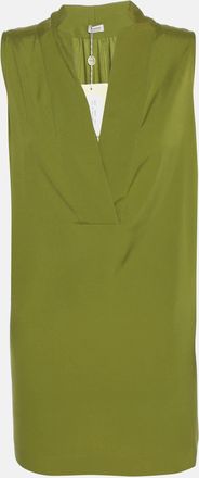 Agnona Green Crepe Sleeveless Top