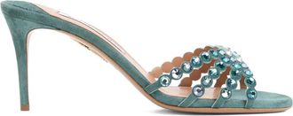 Aquazzura 75 mm Tequila muiltjes - Blauw