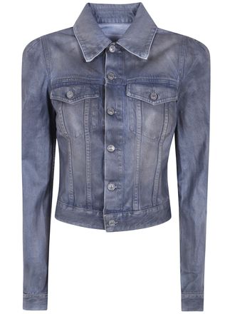 7 For All Mankind Jacket Puff Sleeves Trucker