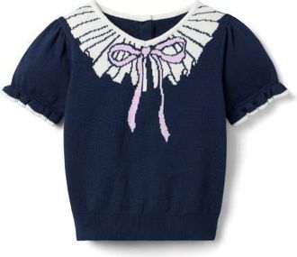 Janie and Jack The Collar Sweater Top in Blue at Nordstrom, Size 18-24M