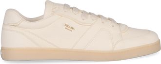 Prada Mens Low-Top Leather Sneakers Ivory Cervus Elaphus S Trainers