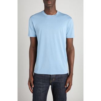 Tom Ford Short Sleeve Crewneck T-Shirt in Glass Blue at Nordstrom, Size 44 Us