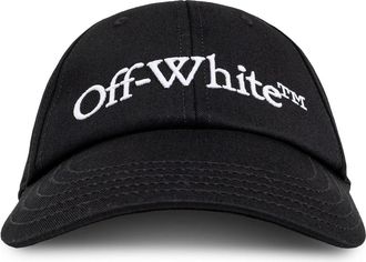 Off-white logo-embroidered cotton baseball cap - men - Cotton - M - Black