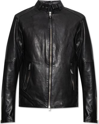 AllSaints Jas Cora - Heren - Leren en Su&egrave;de Jassen - Zwart - 2XL - Katoen - Jassen