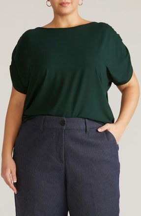 Universal Standard Helena Divine Jersey Top in Scarab Green at Nordstrom, Size Xl
