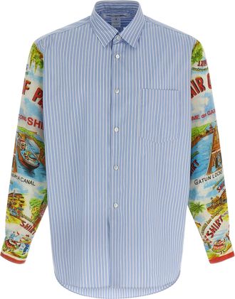 Comme Des Gar&ccedil;ons Mens Patterned Sleeve Shirt