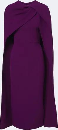 SAFiYAA Oria caped cr&ecirc;pe midi dress