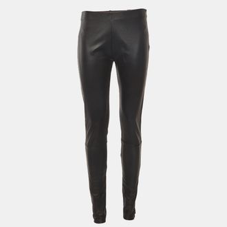 Maison Margiela Maison Martin Margiela Black/grey Knit And Leather Leggings