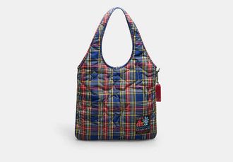 Coach topia Loop Flat Tote With Plaid Star Quilting