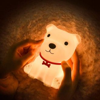 OEM Luz Nocturna Para Beb&eacute;, Luz Nocturna Recargable Con Forma De Perrito, Luz Nocturna Port&aacute;til De Silicona, Luz Nocturna T&aacute;ctil, Decoraci&oacute;n Para La Habit