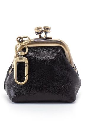 Hobo Run Clip Frame Leather Pouch in Black at Nordstrom