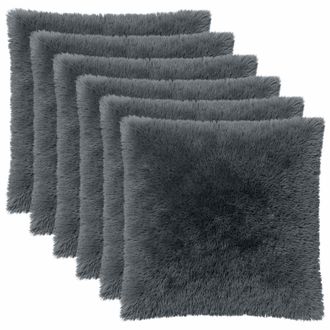 vidaXL Funda De Almohada 6 Pcs Heerlen Gris Antracita 55 X 55 Cm Vidaxl
