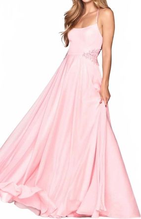 Faviana Clean Cami With Beaded Waist Dress In Light Pink