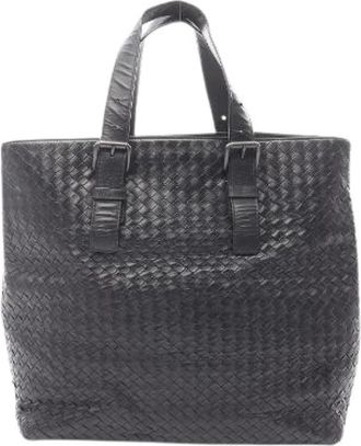 Bottega Veneta Pre-owned Tote Bags, female, Black, Size: ONE SIZE Pre-owned Intrecciato Leather Tote Bag