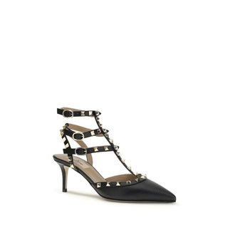 Valentino Garavani Womens Rockstud Heel Black Upper Calf Leather
