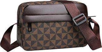 Generic Tejesa Pu Leather Men Waist Packs Business Crossbody Bags for Male Fashion Travel Storage Phone Shoulder Bags Clutch Bag Blackbrown