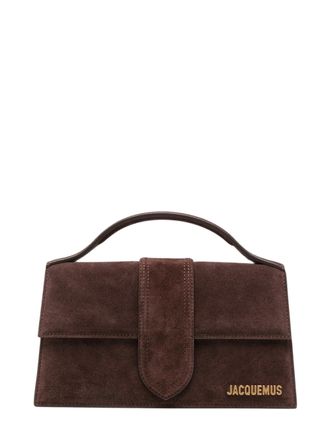 Jacquemus Brown Suede Le Bambino Tote Bag with Metal Logo