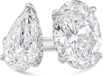 Diana M. Jewels PLATINUM 2 STONE LAB GROWN DIAMOND FASHION RING WEIGHING 15.00 CTS TW