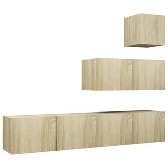 Berkfield Home 4 Piece TV Cabinet Set Sonoma Oak Engineered Wood in Brown