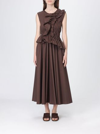 Meimeij Abito midi in cotone con rouches