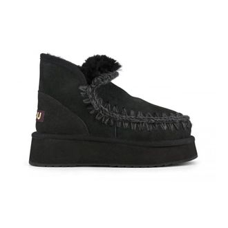 Mou Winter Boots, female, Black, Size: 11 US Black Platform Crochet Boots