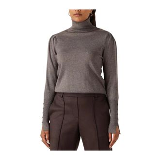 Nukus Sylvia Pullover Lurex - Dames - Coltruien - Bruin - XL - Truien & Vesten
