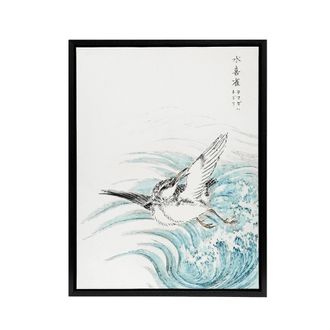 Artery8 Mongolian Plover Japanese Framed Canvas Wall Art Print Numata Kashu | Size: W24 x H32