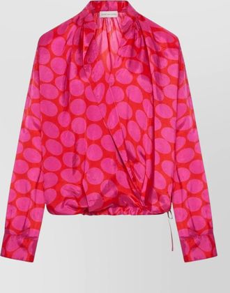 Dries Van Noten wrap shirt long sleeves satin finish