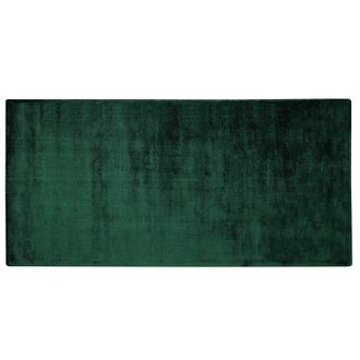 Beliani Alfombra De Viscosa Verde Oscuro 80 X 150 Cm Pelo Corto Sala De Estar Gesi Ii