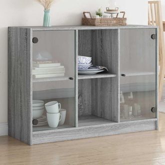 vidaXL Vidaxl - Aparador Madera De Ingenier&iacute;a Gris Sonoma 102x37x75,5 Cm