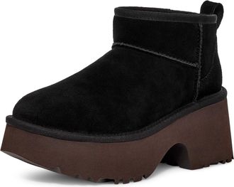 UGG Womens Classic Ultra Mini New Heights Fashion Boot, Black, 9 UK