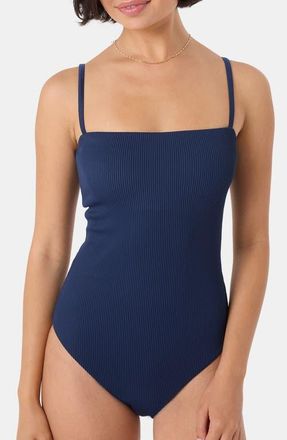 Roxy Love Rib One-Piece Swimsuit in Mood Indigo at Nordstrom, Size Medium