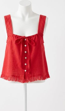 Faherty Sunny Top In Poppy Red