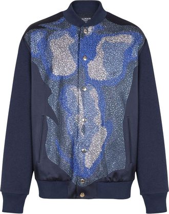 Balmain trompe loeil-print jacket - men - Virgin Wool - 48 - Blue